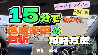 【ペーパードライバー\u0026初心者】久しぶりの運転前に見る動画　進路変更・右折の上達術を15分で理解しよう