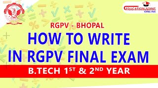 How to Write in RGPV Final Exam | Important for 1st \u0026 2nd Year