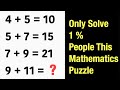 Only 1 percent of people solve this problem mathematics puzzle