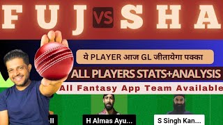 FUJ VS SHA | FUJ VS SHA DREAM11 TEAM PREDICTION | EMIRATES D10 #emiratescricket  #dream11prediction