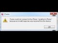 iTunes could not connect to the iPhone because an invalid response was received from the device