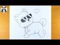 Cute Dodge dog pencildrawing | cute animal drawing