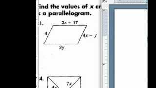 How to Solve a Parallelogram: Using Algebra