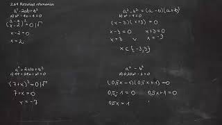 2.69 Rozwiąż równania: a) x² - 4x + 4 = 0b) x² - 9 = 0c) 49 + 14x + x² = 0d) 0,25x² - 1 = 0