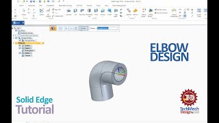Elbow Design : Solid Edge Tutorial : Learn to design an Elbow in Solid Edge : Solid Edge Beginners