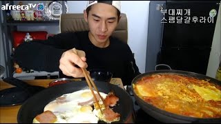 밴쯔▼ 수요미식회 따라잡기! 부대찌개 스팸달걀후라이 먹방 150910