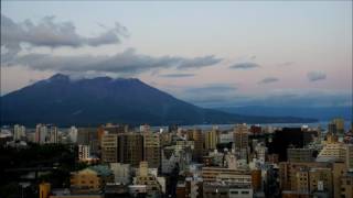 桜島:夕方から夜までのタイムラプス撮影