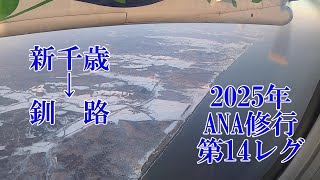 【ANA】【ANAウィングス】【DHC８-Q400】【新千歳空港】【たんちょう釧路空港】【ANA修行】2025年第14レグ　新千歳→釧路