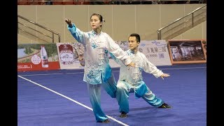 Double Taijiquan  混合双人太极拳 第4名 福建队 黄志坤 刘芳芳 9.77分 fu jian huang zhi kun  liu fang fang