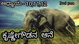 krishnegowdana aane 2nd puc explained in kannada / summary in kannada