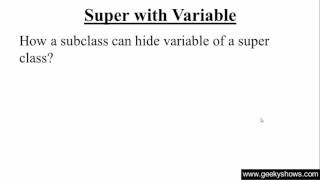 135. How a Subclass can hide variable of super class in Java Programming (Hindi)