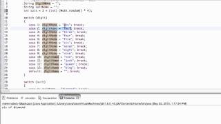 Random Numbers to Create Cards using Java switch statement
