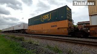 Intermodal Train CSX 3360 \u0026 CSX 5322 Locomotives Berea Depot Ohio