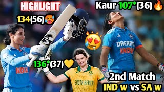 Smriti🥵 India  vs South Africa | 2nd ODI Match | Thriller Match Harmanpreet Kaur 100🥵🔥 | Highlight |