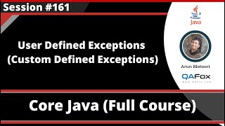 Java - Part 261 - User Defined Exceptions (Customized Exceptions)