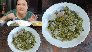 Bilsini mesu Tabilchu kambe Rita suk ong'e cha'atjok#Tapioca leave boil#Simple boil recipe