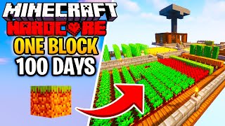 I Survived 100 Days on ONE BLOCK in Minecraft HARDCORE... Here's What Happened