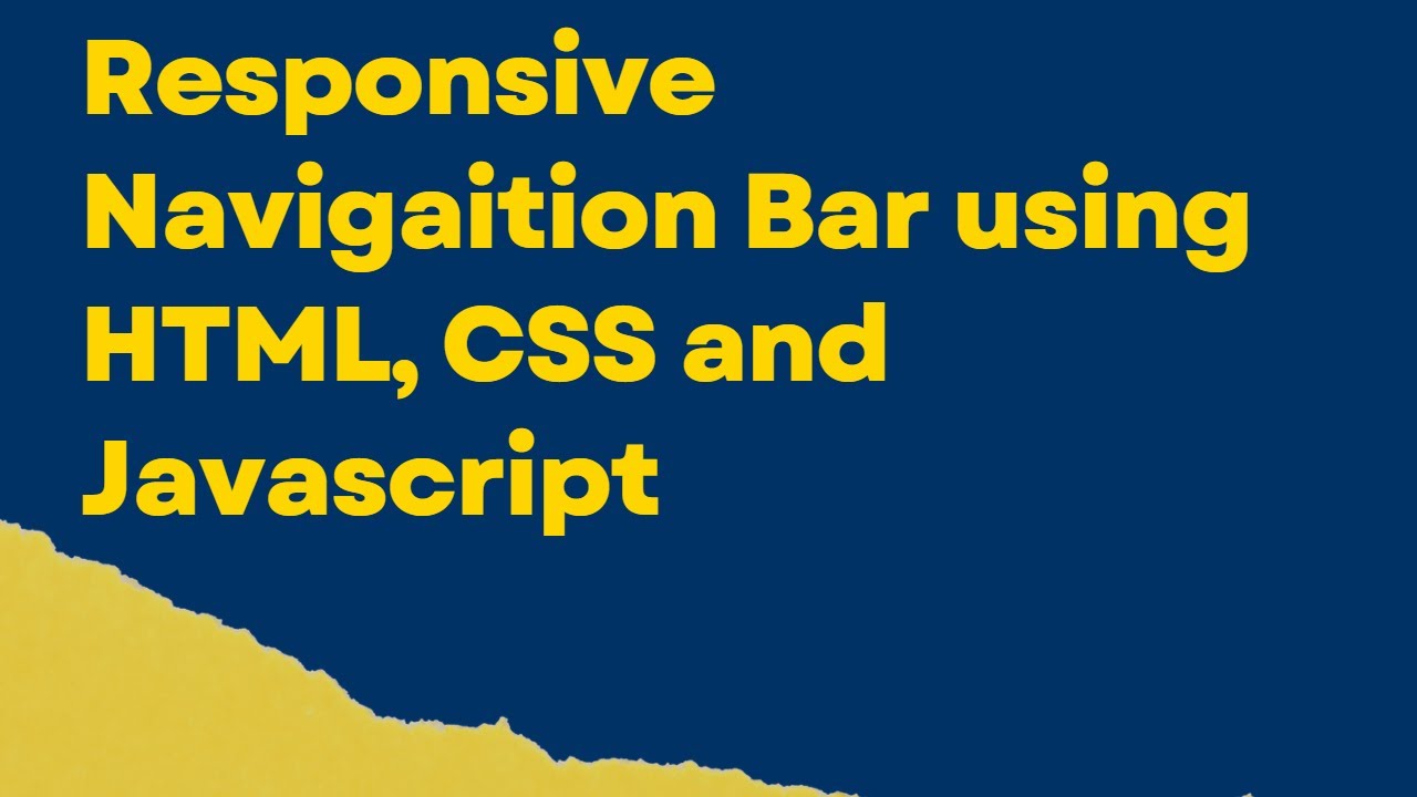 Responsive Navigation Bar Using HTML CSS,JavaScript - YouTube