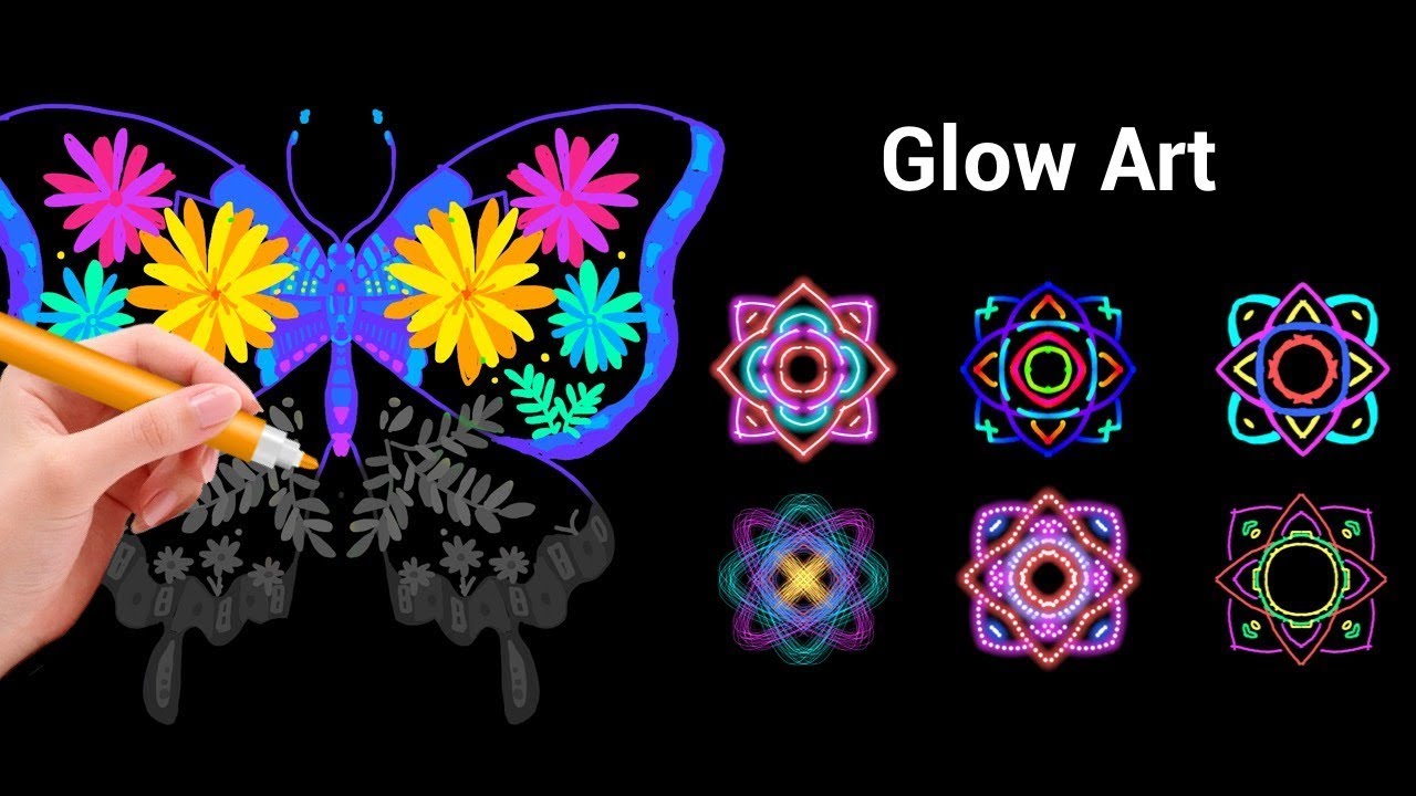 Easy Glow Art Tutorial Doodle Master рџњџрџњџ Youtube