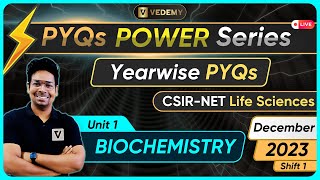 PYQ Power Series | Biochemistry | Year-wise PYQs | Dec 2023 Shift 1 | Virendra Singh | CSIR | GATE |