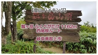 【登山 ハイキング】瓢ヶ岳  ふくべがたけ 1162m 北尾根ルート  岐阜県郡上市