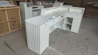 Modern Reception Counter Setup | Compact Front Desk for Retail Stores