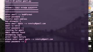 demo: vvn's first python script! gmail IMAP integration