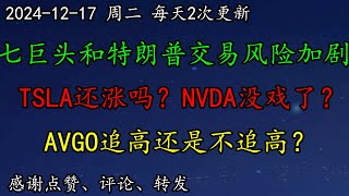 美股 华尔街预警：七巨头和特朗普交易风险加剧！MSTR：BTC投资前景无限！TSLA还涨吗？NVDA是否没戏了？AVGO追高还是不追高？GOOG、AMZN、AAPL、META、CCL、DIS、ASML