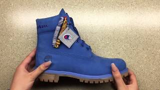 blue timberland champion boots