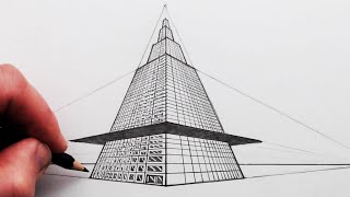 How to Draw 3-Point Perspective: Skyscraper Building