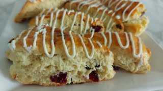 แครนเบอร์รี่ สโคน นุ่ม ฟู เบา ไม่ฝืดคอ Easy English Style Cranberry Scones