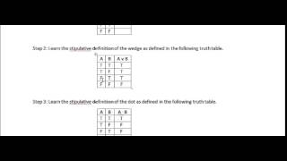 Truth Tables -- tutorial #1