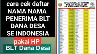 Cara cek daftar NAMA-NAMA penerima BLT DANA DESA seluruh indonesia