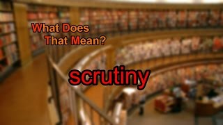 What does scrutiny mean?