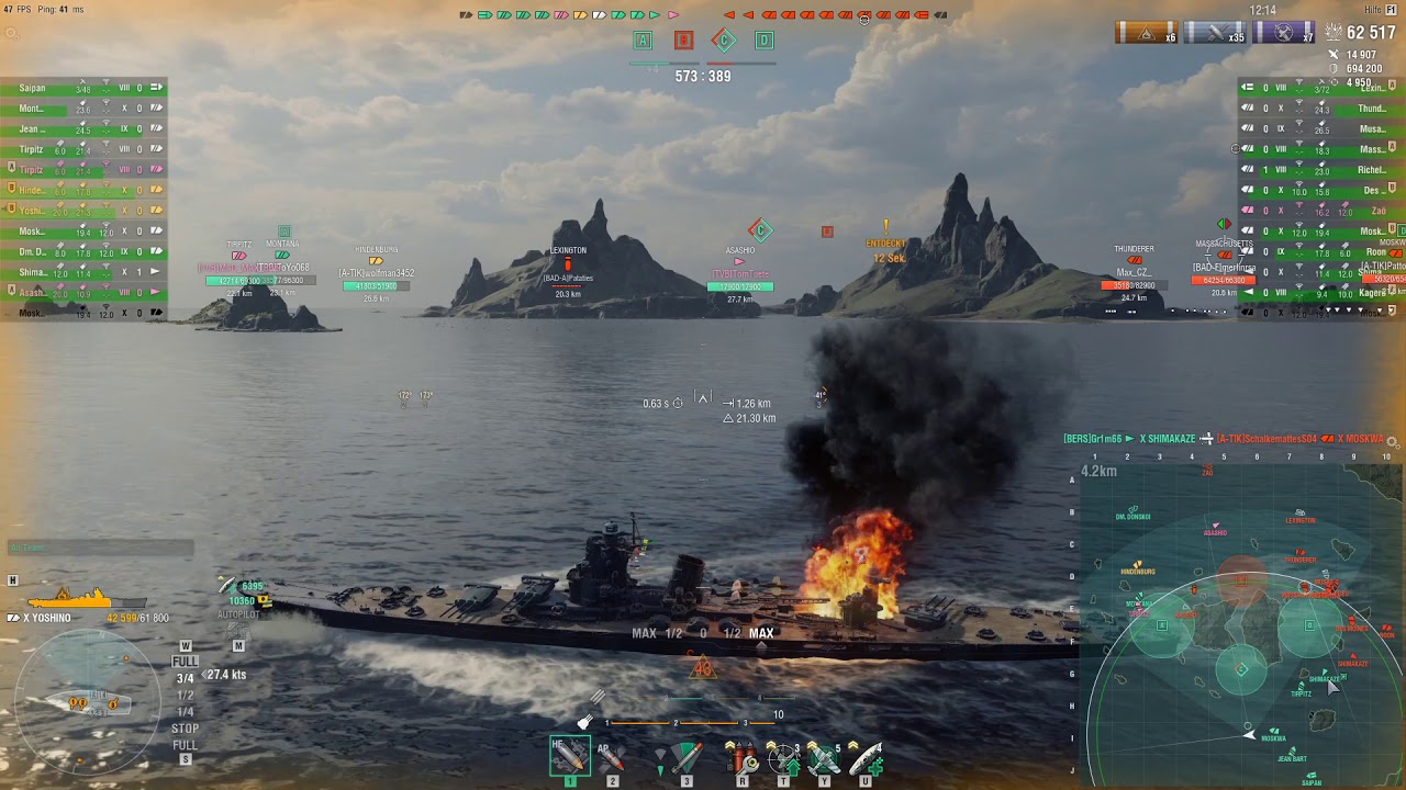 World Of Warships Yoshino Gameplay - YouTube