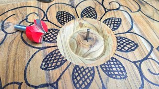 Beautiful and easy wood carving with router machine bits.