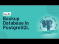 PostgreSQL-Backup Database | Database Backup in PostgreSQL | How To Take PostgreSQL Database Backup