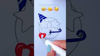 Mix Emoji Drawing || Combine three emojis || Emoji satisfying creative art