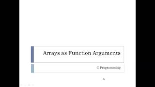 Passing Array To Function in Hindi