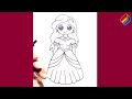 how to draw princess rapunzel princess drawing easy step by step for kids u0026 toddlers