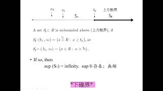 數理經濟clip0013: 實數的inf (S) = infimum 下確界(g.l.b.)