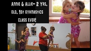 ADORABLE 2 year Old Twins Annie \u0026 Allie's 1st Gymnastics Class, LOL - OLYMPIC WEEK!