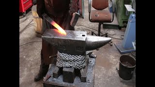 Forging a pattern welded great sword, part 1.