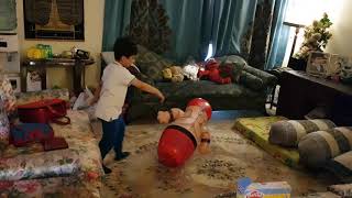 Intex 3D Bop Bag Blow up inflatable wrestler and Shahzaib #kidsvideos #toys #boxing