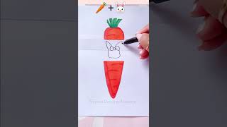 Creative Art  🥕 🐰 Carrot + Bunny  #art #shorts #drawing #painting