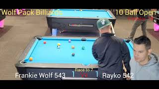 Rayko 542 vs Frankie Wolf 543 #10ballpool #Billiardsseries #Billiardtournament