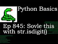 Python Basics Tutorial Solve this problem with isdigit String Method
