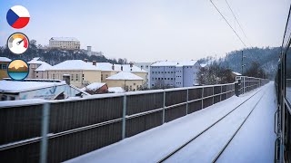 Snowy Train  Journey : From Česká Třebová to Letovice from train window