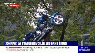 Hommage à Johnny: la statue en hommage à la rockstar dévoilée à Bercy