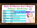 Baby Girl Names Start With O | Hindu baby girl names start with O